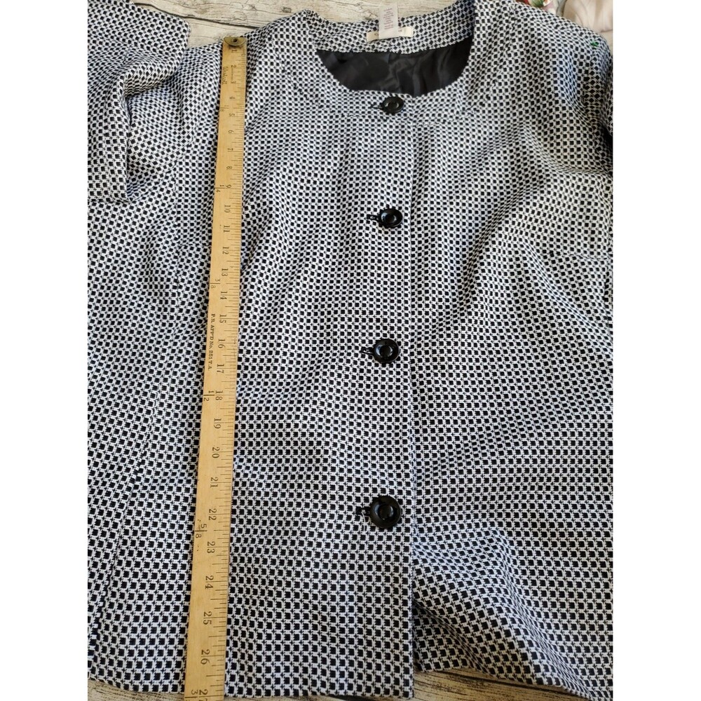 COVINGTON Career Professional Jacket Blazer Black & White Houndstooth 24-26W - Picture 8 of 9